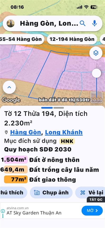 Đất bán tại hàng gòn, giá cực chất