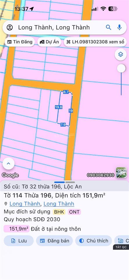 Bán đất tại ở lộc an, 2,3 tỷ, 159 m2, view đẹp, nhiều tiện ích