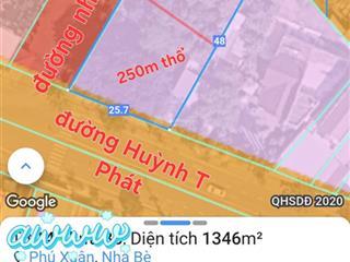 Bán 1,170m2 có 250m t, góc 2mt huỳnh tấn phát, kế ngã 3 nguyễn bình, nhà bè