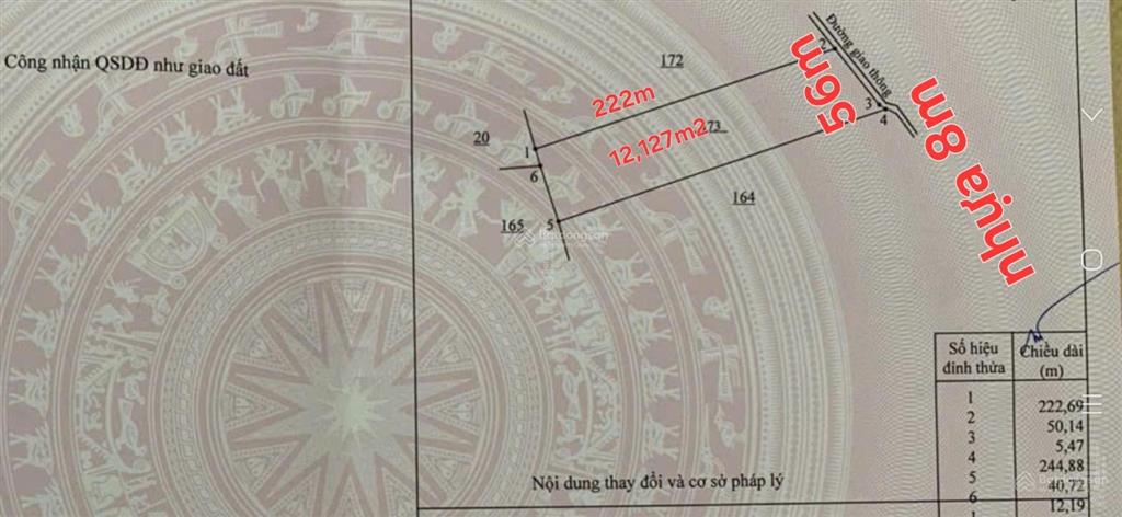 Bán 1,217ha (12,127m2) đường nhựa 8m cách ngã 3 bàu cạn + ql51,1km, long phước, long thành đn
