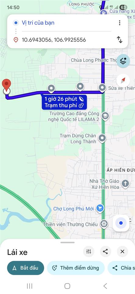 Bán 1,217ha (12,127m2) đường nhựa 8m cách ngã 3 bàu cạn + ql51,1km, long phước, long thành đn