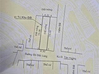 Mặt tiền tân phú, đường 8m, gần chợ tân hương  đất gần tân sơn nhì, tân hương  ngang 4.3x19m,