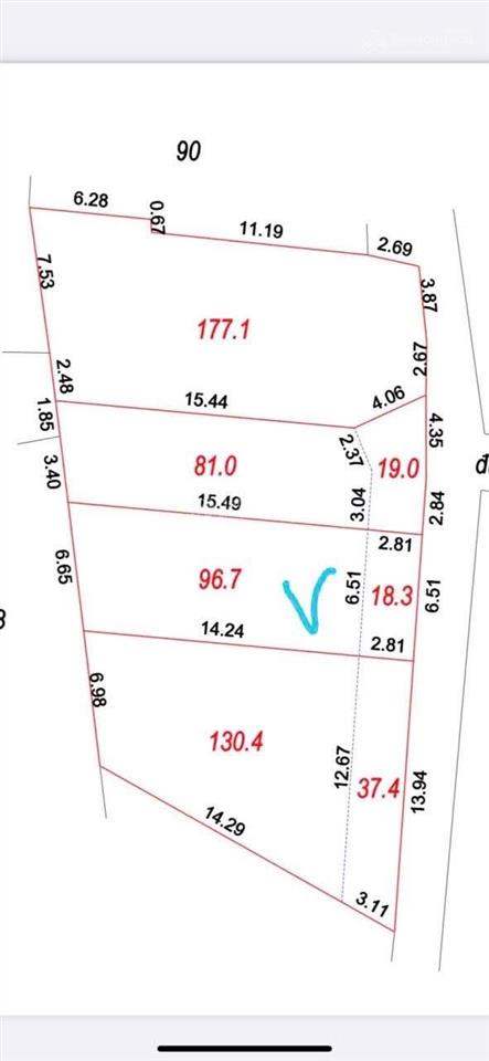 Chính chủ gửi bán 95,4m2 tại đan nhiễm văn giang hưng yên. đường ô tô vào tận đất