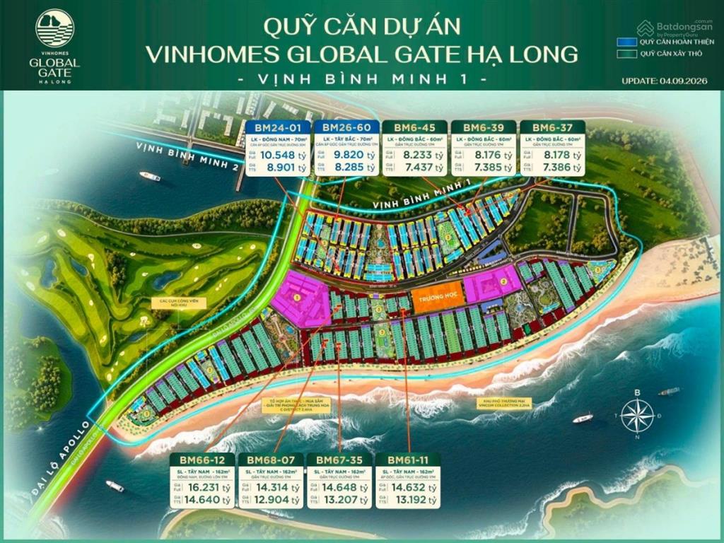 Vinhomes hạ long xanh bảng hàng cập nhật hôm nay | liền kề 3,5t song lập 7t đơn lập 13t khi có vc