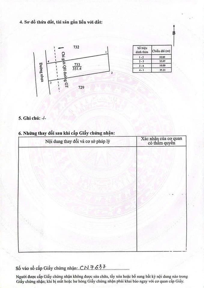Gần trường học, ủy ban , gần biển, khu du lịch ngang 10m dài 35m có 80m thổ cư giá 1 tỷ 900 triệu