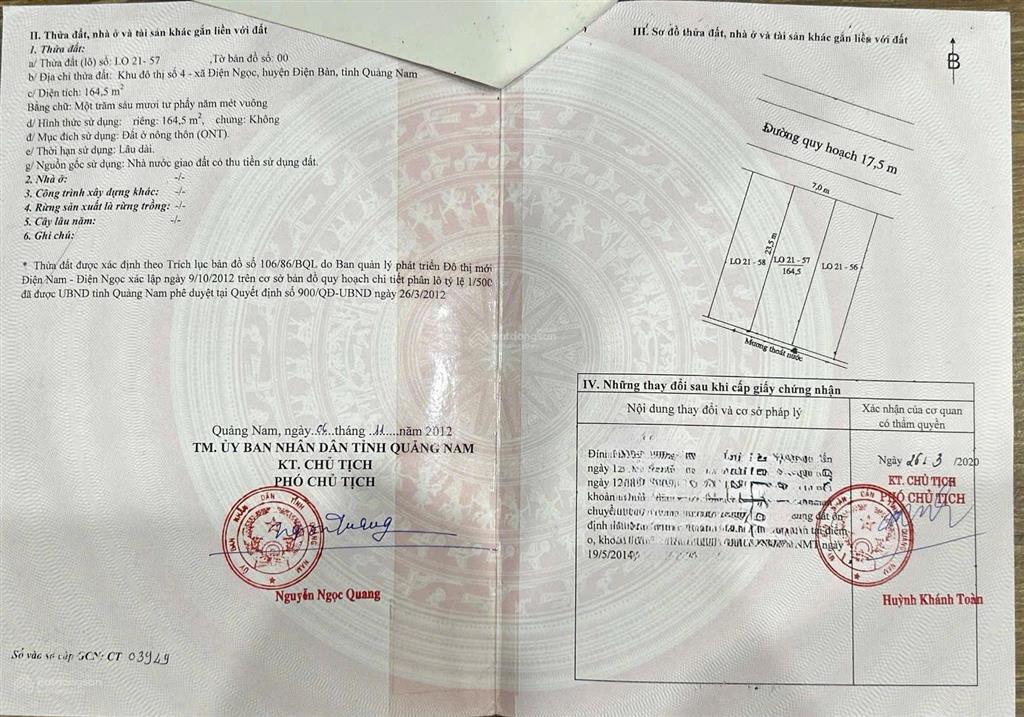 Lô đất rộng gần sông cận biển  165m2 giá chỉ 3,2 tỷ tại điện bàn đông  tp đà nẵng