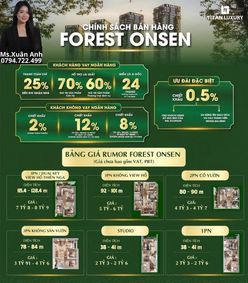 Forest onsen eco retreat  căn hộ onsen trị liệu, giá chỉ từ 2.5 tỷ, hỗ trợ vay 0% 24 tháng