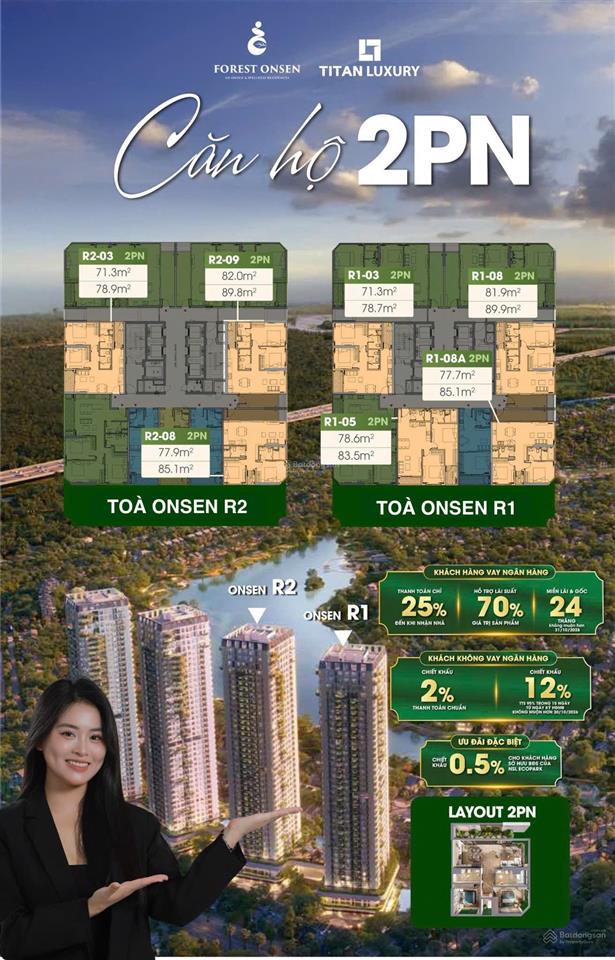 Ecopark mở bán giỏ hàng căn hộ forest onsen giá cực tốt chỉ từ 49tr/m2, full các loại hình