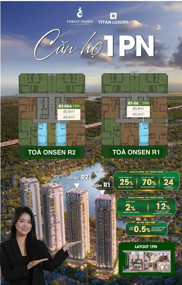 Ecopark mở bán giỏ hàng căn hộ forest onsen giá cực tốt chỉ từ 49tr/m2, full các loại hình