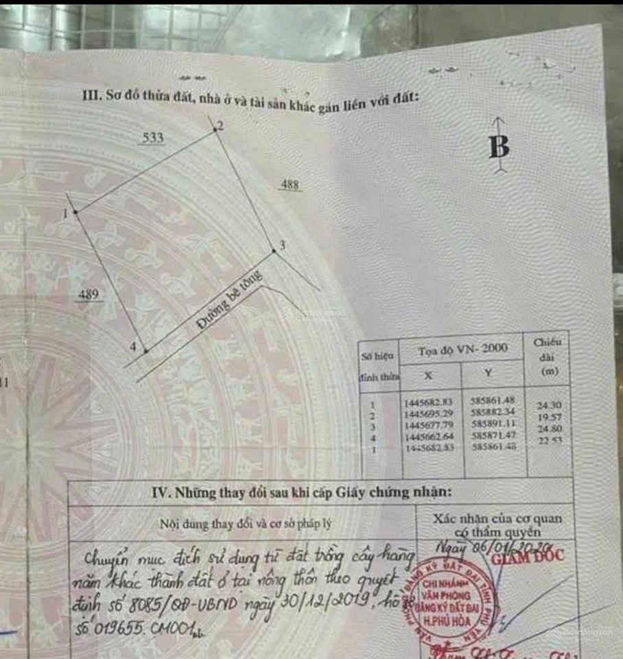Bán đất full thổ cư gần trung tâm tuy hòa thôn đông phước, xã hòa an, huyện phú hòa