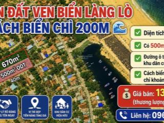 Bán đất ven biển làng lò cách biển chỉ 200m diện tích 670m có 500m đất ở đô thị (odt