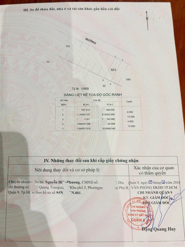 Bán đất sát liên phường phú hữu, 54m2 hẻm 6m, giá 4,38 tỷ, ngang 4 dài 13,5 full thổ cư