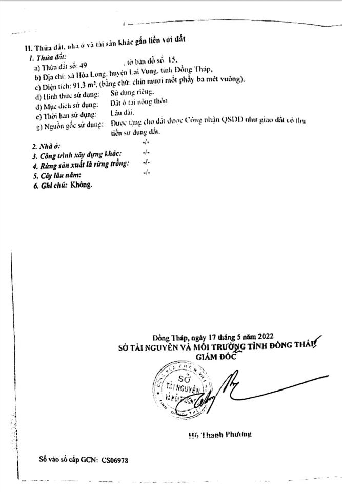 Ngân hàng thanh lý lô đất full thổ cư tại xã hoà long, lai vung, đồng tháp