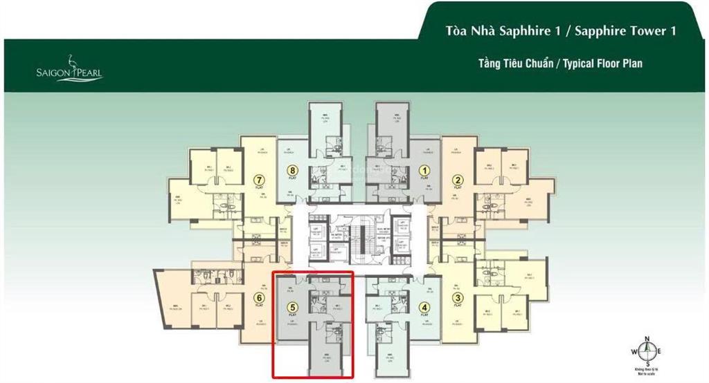 Căn hộ 2pn + 2wc tòa sapphire 1  saigon pearl  nguyễn hữu cảnh, phường 22, bình thạnh