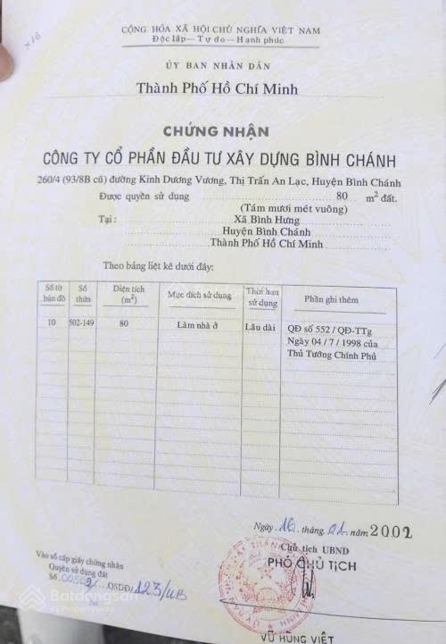 80m2 tại kdc bình hưng, bình chánh giá chỉ 5.925 tỷ