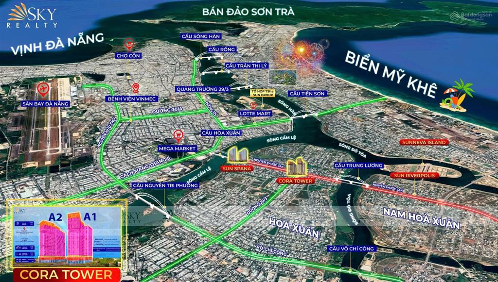 Quỹ ngoại giaocăn 2pn sun cora chỉ 3 tỷ ân hạn gốc lãi 24 thángđón đầu quy hoạch cầu bùi tá hán