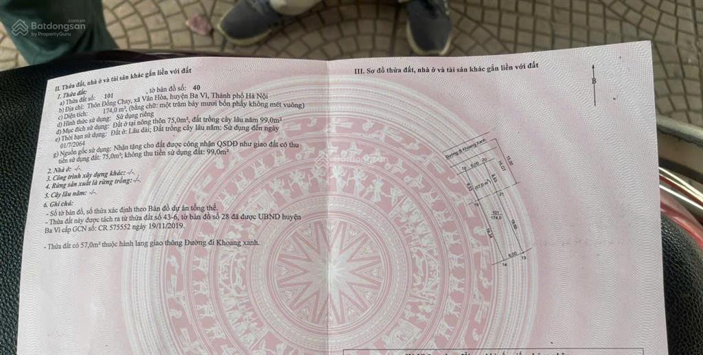 Chính chủ cần bán đất mặt đường nhựa 4 làn xe, trục chính xã vân hoà  sổ đỏ chính chủ