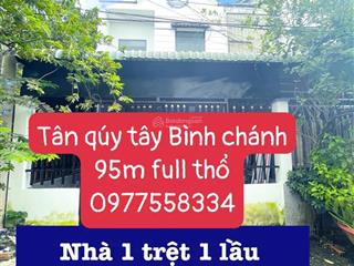 3tỷ5 bán nhà tân quý tây, bình chánh 95m2 thổ cư nhà mới đẹp