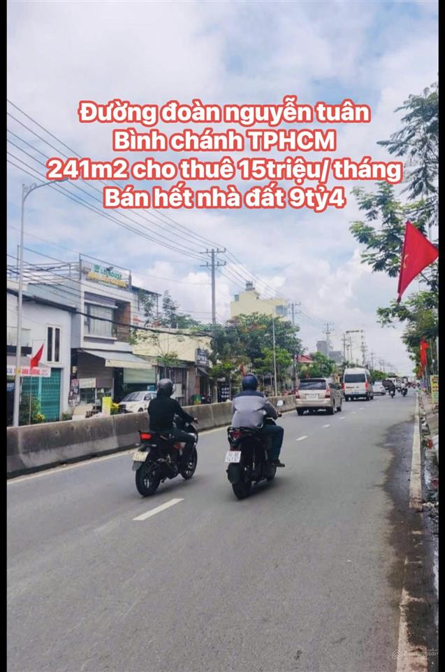 241m² 9tỷ4 bán nhà đất đường đoàn nguyên tuấn hưng long, bình chánh tphcm