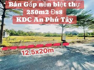 Bán nền biệt thự 250m² 30,5 triệu /m2 kdc an phú tây bình chánh tphcm đường số 8