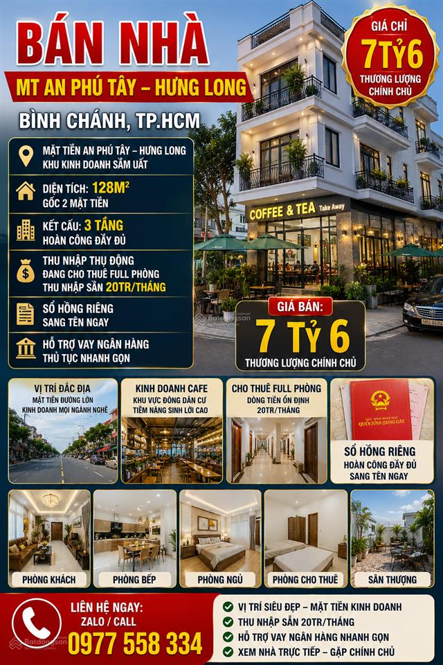 Bán nhà mặt tiền an phú tây hưng long, bình chánh, tp.hcm 7 tỷ 6