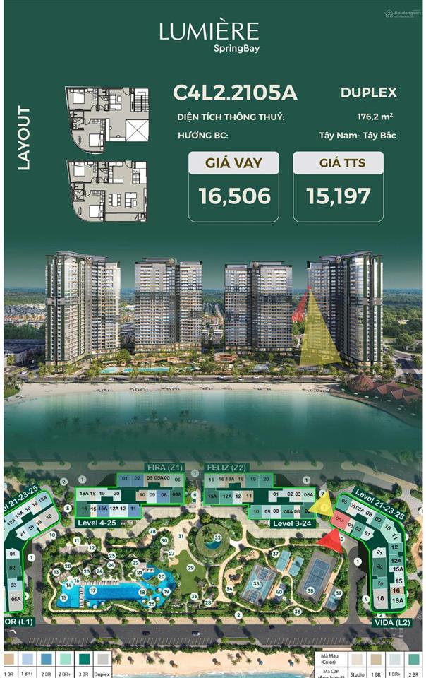Quỹ căn duplex hiếm hoi lumière springbay view hồ cực phẩm 0392 295 ***