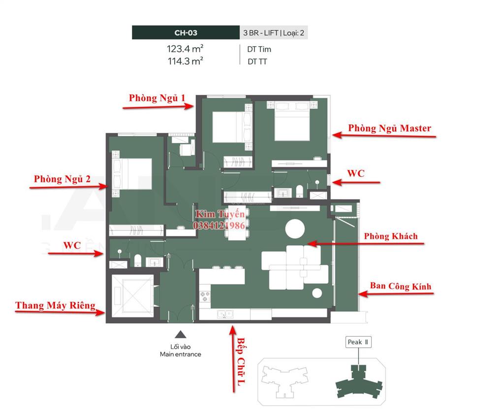 Chỉ từ 18.52 tỉ có ngay căn hộ 3pn, 3wc, 114.3m2 tại lumière essence peak view hồ và pháo hoa