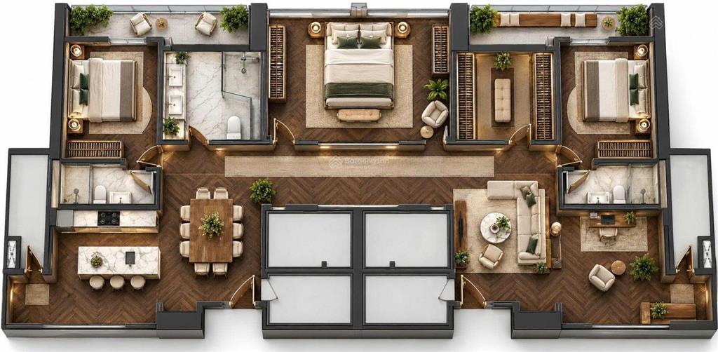 Căn hộ 4 pn view nội khu maison privée ciputra đập thông dành cho cư dân có phong cách riêng.