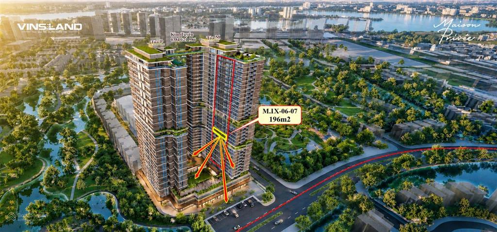 Căn hộ 4 pn view nội khu maison privée ciputra đập thông dành cho cư dân có phong cách riêng.