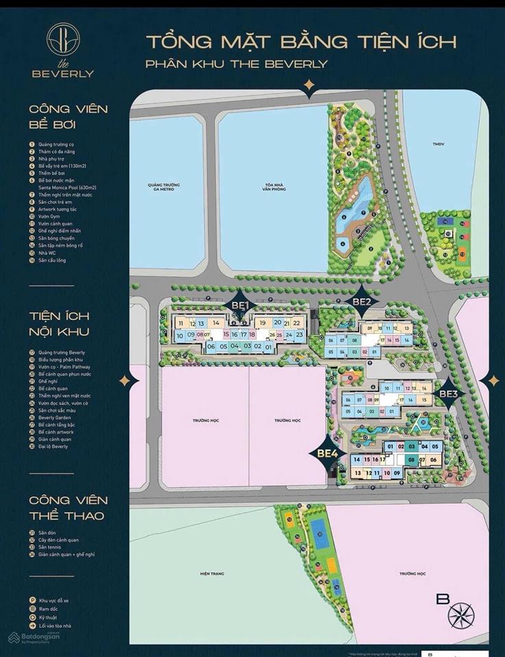3pn2wc khu beverly, hướng đông bắc, layout nhà đẹp