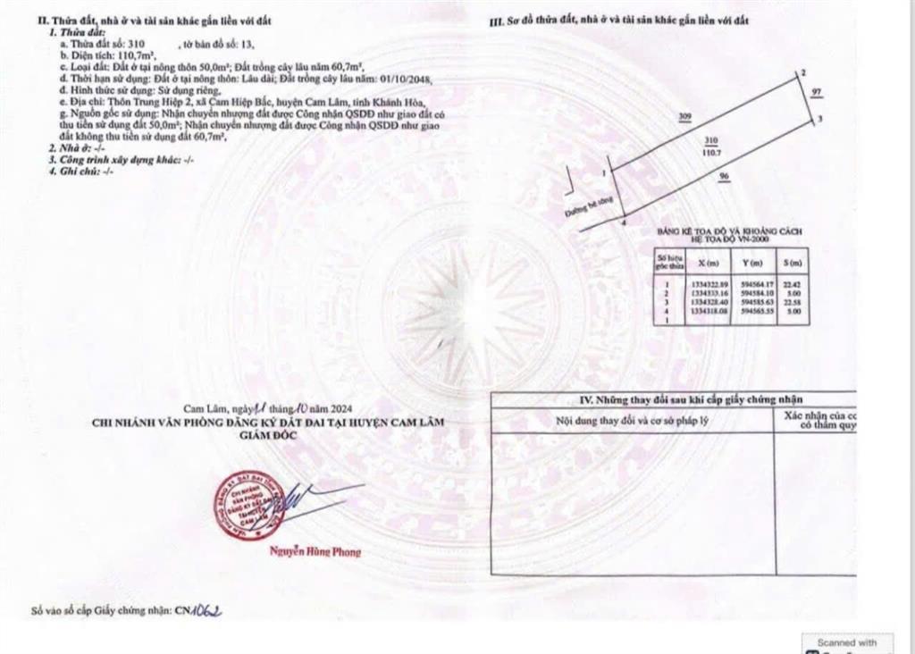 Lô đất cam hiệp bắc quy hoạch an toàn giá đầu tư cực tốt chỉ 880 triệu