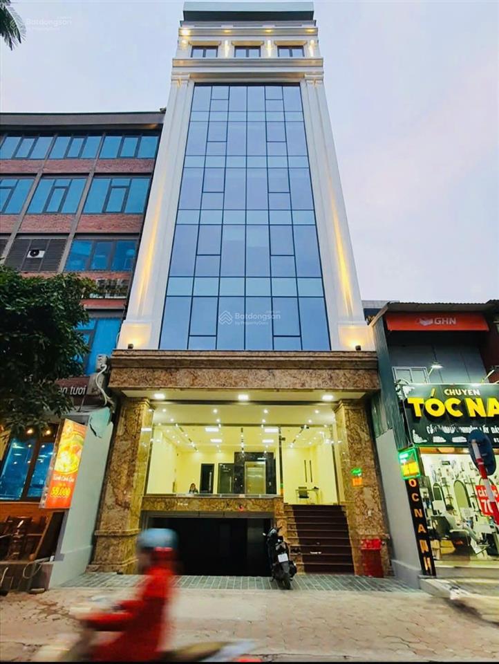 Tòa mặt phố trung hòa, thông sàn, tm, vỉa hè 3m, hầm xe, dt 2.5 tỷ/năm, pccc, hoàn công, 120m2*9t