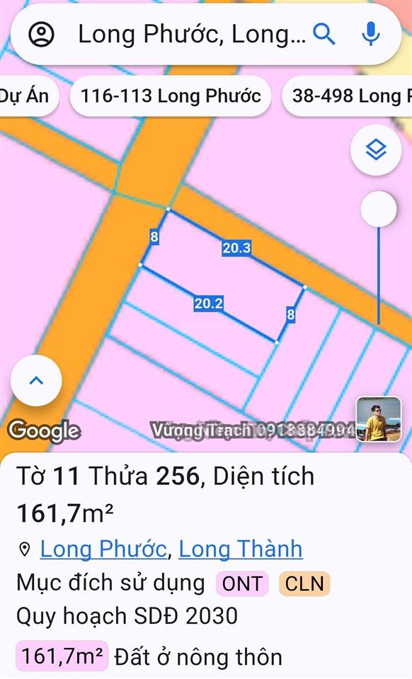 Đường đất mới  long phước  lô góc 2 mặt tiền dt 162m có 117m thổ  giá 3,5 tỷ long phướclt