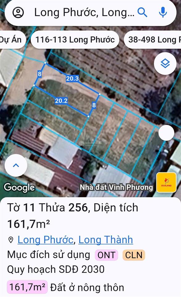 Đất nền đường đất mới long phước dt 91,7m2  có 81m2 thổ giá 2,6 tỷ  long phước  long thành