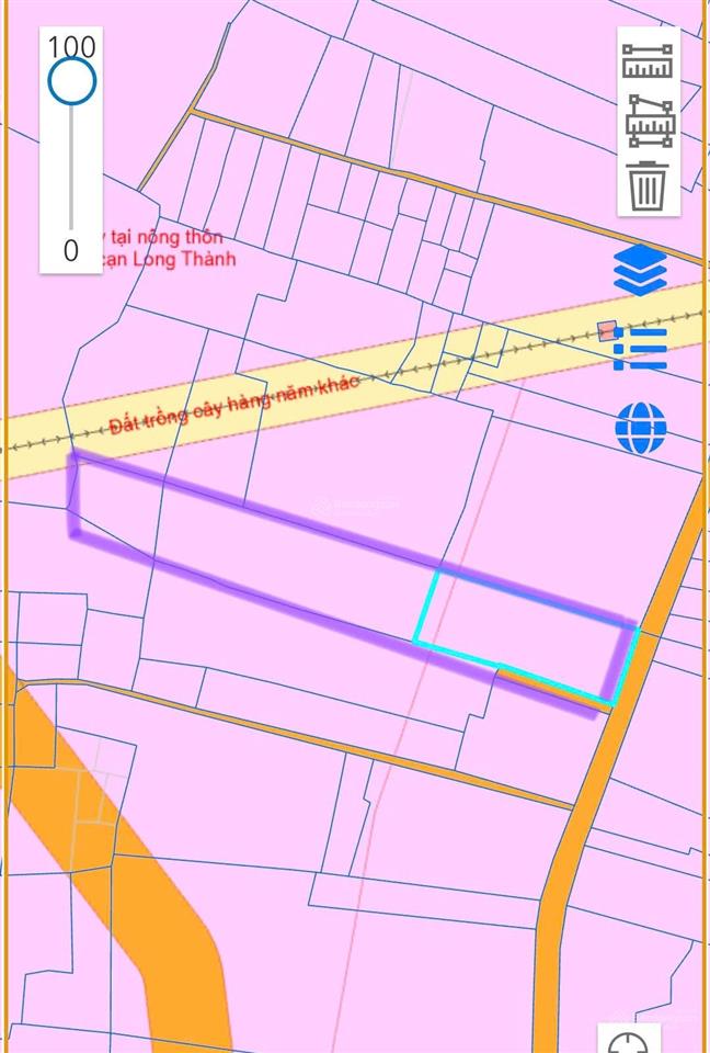 1 xẹt đường bàu cạnđất hơn 7 sàocó 300m² thổ cưgiá chỉ 3tr/mlong phướclong thành