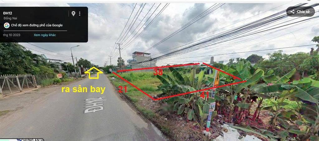 Cổng chính sân bay 3km dt 777,5m2  có 300m2 thổ cư  giá 20 tỷ  hl 12  long phước