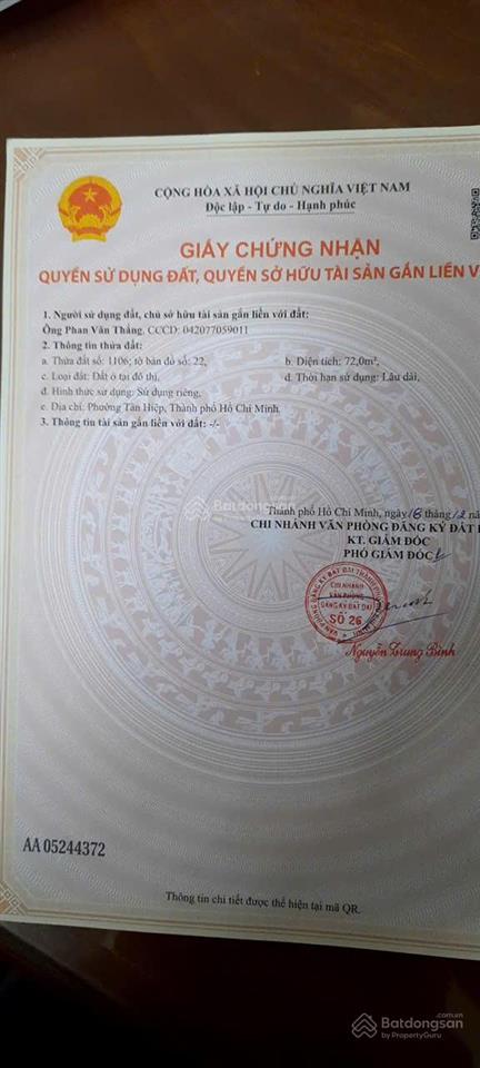 Bán nhà trung tâm tân uyên ( p.tân hiệp tp.hồ chí minh)  dọn vào ở ngay, giá cực tốt