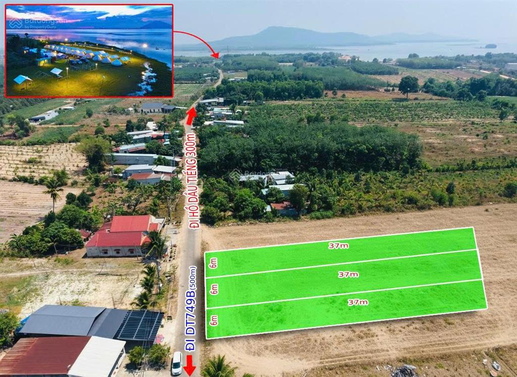 Lô đất đẹp cách hồ dầu tiếng 50m chỉ 500m ra dt749b
