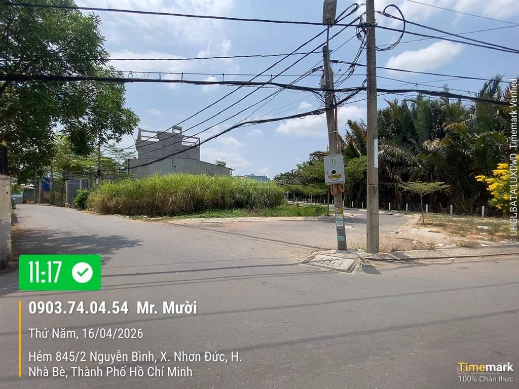 Dt 87,5m2 góc 3 mặt tiền đường nhựa 6m khu 855 nguyễn bình  giá 4,6 tỷ