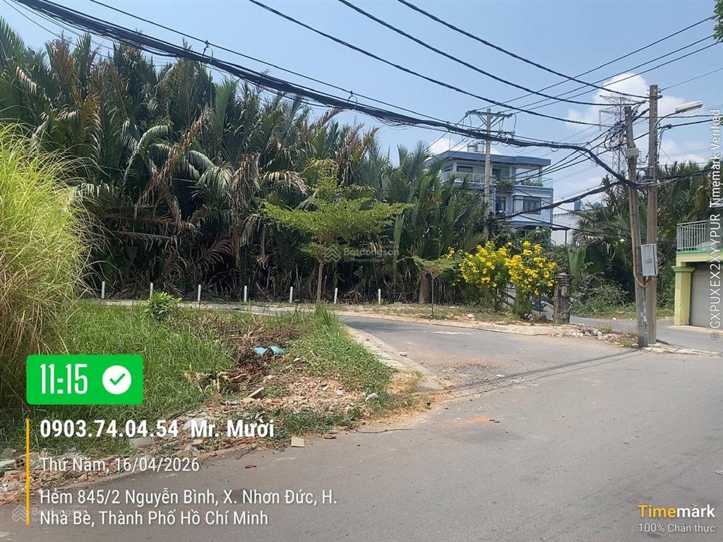 Dt 87,5m2 góc 3 mặt tiền đường nhựa 6m khu 855 nguyễn bình  giá 4,6 tỷ