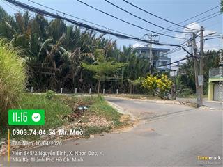 Dt 87,5m2 góc 3 mặt tiền đường nhựa 6m khu 855 nguyễn bình  giá 4,6 tỷ