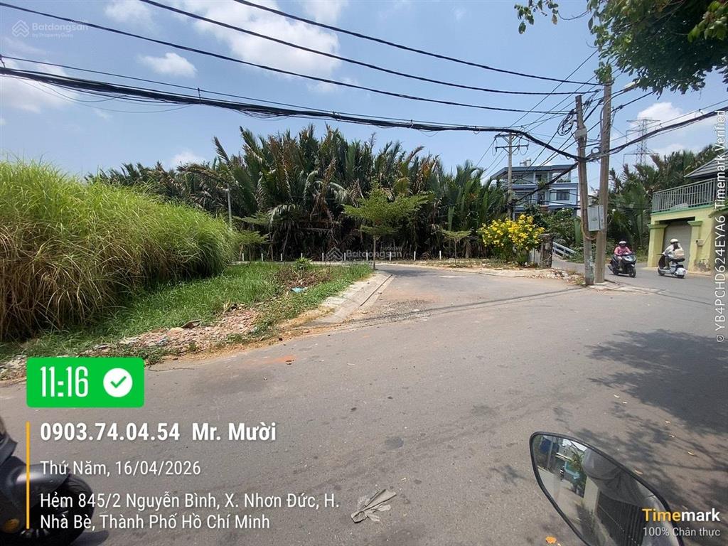 Dt 87,5m2 góc 3 mặt tiền đường nhựa 6m khu 855 nguyễn bình  giá 4,6 tỷ