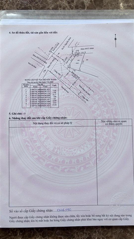 Bán gấp dt 87,5m2 góc 3 mặt tiền đường 6m khu 855 nguyễn bình  giá 4,3 tỷ