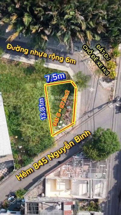 Bán gấp dt 87,5m2 góc 3 mặt tiền đường 6m khu 855 nguyễn bình  giá 4,3 tỷ