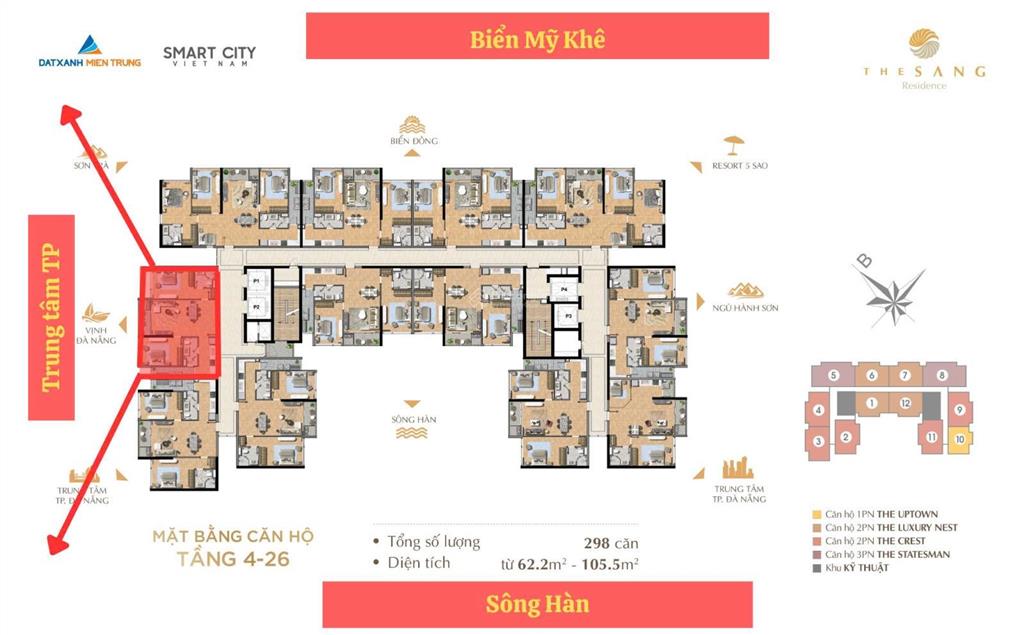 Bán căn 2pn cao cấp biển tầng cao  the sang residence  sản phẩm hiếm  giá tốt  sở hữu lâu dài