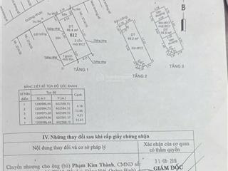 Bán nhà 1 trệt 2 lầu sân thượng có 2 pn , phòng thờ , 3wc gần chợ vườn lài 53m2 ( 4.18x12.66m)