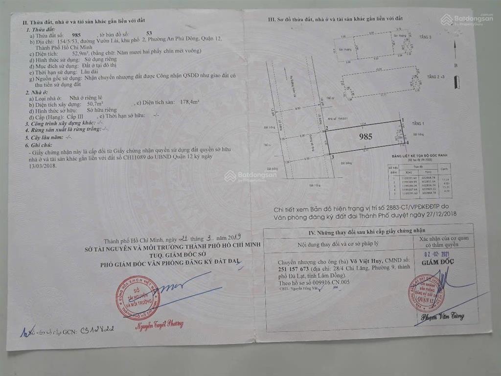 Bán nhà hẻm 154 vườn lài, nhà 2 lầu 1 tum 4 phòng ngủ, 4 wc. diện tích 4x13 thổ cư 52,9m²