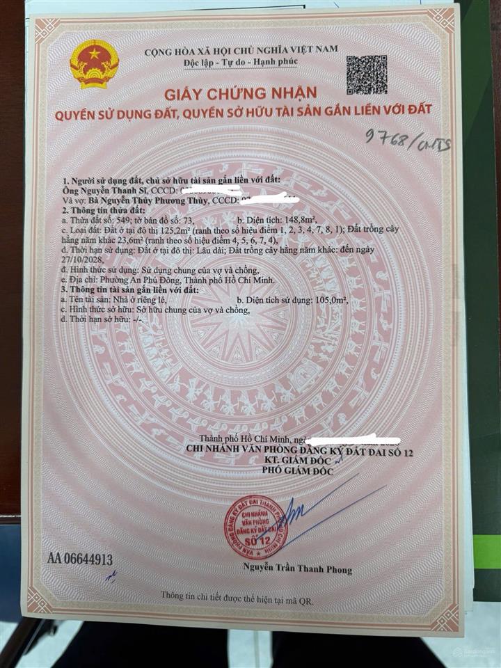 Bán nhà cấp 4 (có mặt bằng và 4 phòng trọ cho thuê) mặt tiền vườn lài, thu nhập ổn định 25 triệu