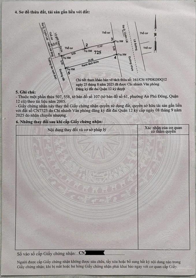 Bán đất 1/ sông vàm thuật, gần cầu qua gò vấp, diện tích 108m2 (5x21.6m)