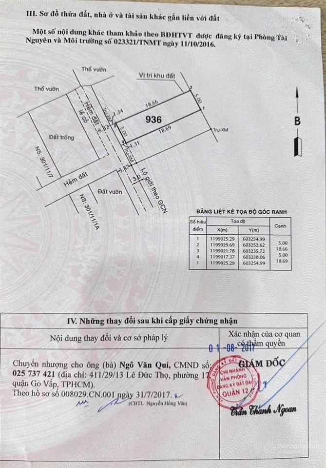 Bán đất hẻm 301/đường vườn lài, phường an phú đông, tphcm diện tích 5 x 18.7m = giá 7.6 tỷ
